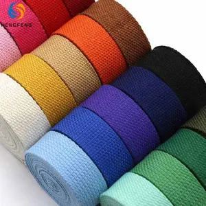 Wholesale Colorful 1inch 38mm 20mm Polyester Cotton tapes Webbing cotton for bags garment Bag Strap