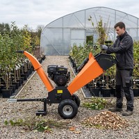 Broyeur de bois à essence GS120 15HP, capacité de 120 mm, broyeur de branches d'arbres pour une production de paillis organique à haute efficacité pour le jardin