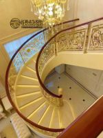 Rampe d'escalier en cuivre et aluminium pour villa, balustrade en arc rotative, rampe intérieure de style européen pour loft, mains courantes solides