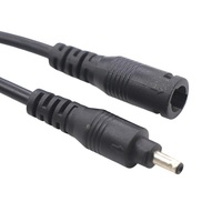 Câble de connecteur d'alimentation CC mâle-femelle avec prise à clé, 2 broches, câble pré-étamé noir et blanc pour caméra CCTV