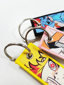 Jet Tag Embroidery <strong>Key</strong> Ring Japanese Anime <strong>Key</strong> Tags Motorcycles Cars Backpack <strong>Custom</strong> Jet Tag Keychain for Friend - Product Image 4
