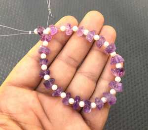 Impresionante calidad, 1 hebra de amatista azul Natural, 21 piezas, taladro central de piedras preciosas en bruto sin tratar, joyería - Product Image 5