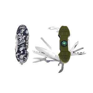 Cắm trại dẫn vỏ cây hình dạng gấp dao muỗng nĩa thiết lập dao kéo cho dã ngoại ngoài trời du lịch đi bộ đường dài với la bàn - Product Image 1