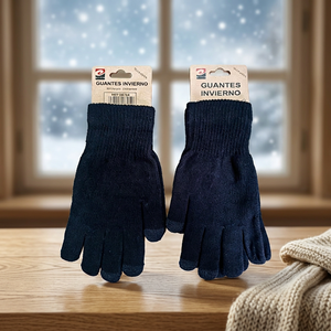 ERPS.L. Guanti Touchscreen da Uomo Completamente Neri Confezione da 12 Pezzi per l'Inverno in Acrilico Prodotti in Cina Modello 28704 - Product Image 3