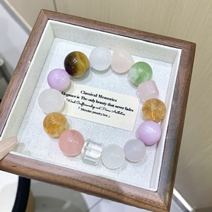 Pulsera de Lujo Ligera con Cuentas de Ojo de Tigre Amarillo de Grano Grande, Flor de Goma Amarilla y Cristal <span class=keywords><strong>Asai</strong></span> Blanco - Product Image 6