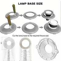 Base de lampe à encastrer gris pour plafond tendu, diamètre intérieur 55/105mm 110/160mm
