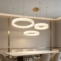 Lustre suspendu rond en cuivre moderne JYLIGHTING pour la décoration intérieure, la maison, le restaurant, la villa, l'escalier