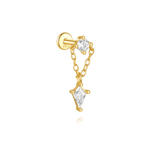 Nouvelles Boucles d'Oreilles Clous en Argent 925 avec Zircon et Pendentif Gland en Forme de Cerf-volant pour Femme - Product Image 5