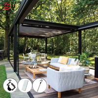 Gazebo de toit de balcon étanche personnalisé pour l'extérieur Pavillon de jardin Pergola à persiennes électrique avec LED Auvent Pergola de jardin en métal