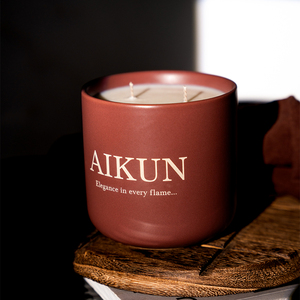 AIKUN Professional OEM Supplier Stable Production Luxury Soy Wax Long Lasting Ceramic <b>Candle</b> for Interior Decoration - Product Image 2
