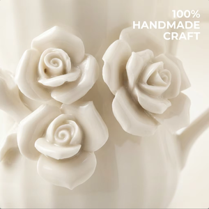 Taza de Cerámica <span class=keywords><strong>con</strong></span> Diseño de Rosa 3D Hecha a Mano, 500 ml, Gran Capacidad, Estilo Vintage, Color Marfil, para Regalos y Decoración del Hogar, Personalizable OEM - Product Image 2