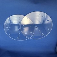 Ventana Óptica de Sílice Fundida Transparente, Lámina de Vidrio de Cuarzo, Disco de Vidrio de Cuarzo Transparente con Orificio