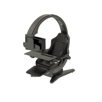 Chaise de jeu de course pour ordinateur de bureau avec éclairage LED, poste de travail PC pour joueur, cockpit de jeu ergonomique inclinable pour e-sport