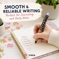 Stylo à bille rétractable YIREN mignon à pois et cœurs, avec grip en bois naturel, Kawaii, pour étudiants, personnalisable avec logo, cadeau, format de poche