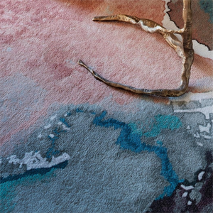 سجادة مستطيلة حديثة فاخرة لنمط مخصص تقنيات كومة حلقة قطع معنقدة يدويًا - Product Image 5