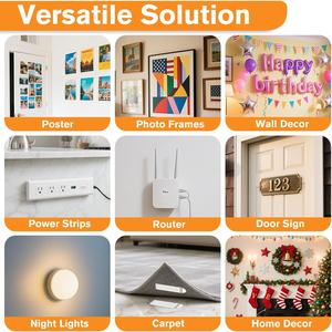 شرائط تعليق الصور بدون إتلاف، مشابك لتعليق الملصقات على الحائط، 40 شريطًا، 20 زوجًا، متوسطة الحجم، بيضاء اللون - Product Image 3