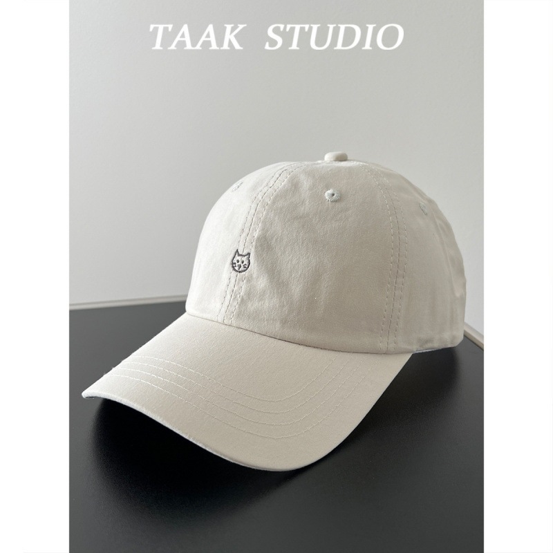 Casquette de baseball extra-petite tête de chat - blanc cassé