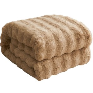Manta de Piel de Conejo 100x160cm 160x200cm 180x200cm 200x230cm Color Sólido Antipilling para Uso Doméstico, Otoño Invierno, para Siesta o Sofá - Product Image 2