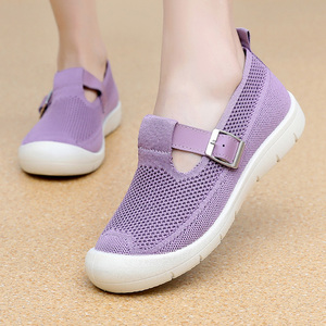 Nuovo stile moda scarpe piatte Mary Jane <span class=keywords><strong>donna</strong></span> tacchi con fibbia Slip-on ragazze da passeggio peso leggero maglia punta di sicurezza <span class=keywords><strong>41</strong></span> - Product Image 2