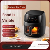 Friteuse à air 8L à écran tactile avec menus prédéfinis et fenêtre visible, 1350W, antiadhésive, pour une cuisine saine en famille