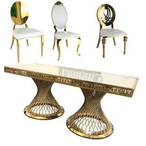 Chaises de salle à manger extensibles en acier inoxydable Dragon Mart Dubaï, design Eero <span class=keywords><strong>Saarinen</strong></span> Tulip, utilisation hôtelière, table de banquet moderne - Product Image 6