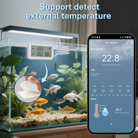 Capteur de température et d'humidité WiFi domestique avec contrôle par application intelligente Alexa, Google Home, Tuya, avec sonde filaire PST-T08