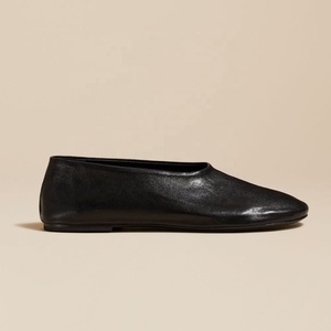 Ballerina classica <span class=keywords><strong>bianca</strong></span> nera con un alto Vamp pantofole <span class=keywords><strong>di</strong></span> lusso per le donne in vera pelle <span class=keywords><strong>ballerine</strong></span> <span class=keywords><strong>di</strong></span> copertura scarpe per le signore - Product Image 2