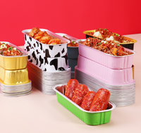 Barquette rectangulaire jetable en aluminium de 200 ml, résistante au four, pour mini-gâteaux, idéale pour la pâtisserie maison, écologique et de qualité alimentaire
