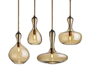 Lampadario decorativo per interni moderno per soggiorno lampada da soffitto nordica lampada a sospensione Vintage vetro eteromorfo classico LED