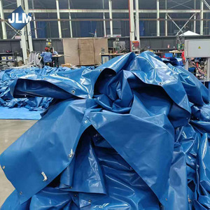 Fábrica personalizada 5x5M 8X10M cubierta de lona de PVC tela de plástico impermeable para cubrir, <span class=keywords><strong>transporte</strong></span> agrícola y protección al aire libre - Product Image 1