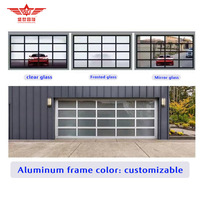Porte de garage automatique moderne personnalisée pour villas entrepôts porte industrielle industrielle en aluminium avec cadre en verre dépoli étanche