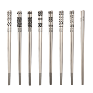 Logo And Pattern Can Be Customized Hotels And Household chopsticks Stainless Steel Chopsticks With Gift box
