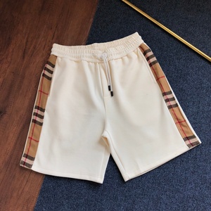 Luxury quality beach casual 100% cotton sports breathable checked fashion stretch Bur <b>berry</b> summer shorts for men - Product Image 3
