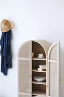 Mobilier organique en bois rustique boho nordique rangement en bois de chêne naturel meubles d'armoire en rotin de salon