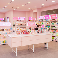 Nouveautés MS Display : Kiosque de présentation de cosmétiques en bois éco-responsable avec éclairage LED, vitrine moderne pour salle d'exposition, à vendre