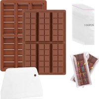 Moule à chocolat Cooyle Cy-98 à six rangées, en silicone de qualité alimentaire, résistant au four, pour la pâtisserie DIY et les moules à gâteaux de cuisine