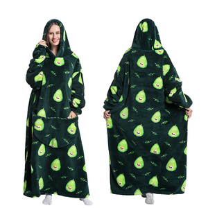 Custom Printing Oversize <strong>Long</strong> Wearable Sherpa Flannel Fleece TV Cuddle <strong>Snuggle</strong> Blanket With Sleeves <strong>Hoodie</strong> Custom Pocket Factory - Product Image 5