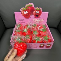 Meilleures ventes en gros : Jouets anti-stress souples en TPR, en forme de fraise mignonne, rembourrés de maltose, jouets de simulation de fruits à presser