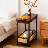 Canapé mobile moderne en bois de bambou pour salon, petite table basse pliante multifonctionnelle avec rangement, facile à nettoyer, meubles pour la maison