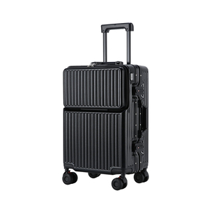 <span class=keywords><strong>Valise</strong></span> cabine à texture PC avec cadre en aluminium, ouverture frontale, serrure TSA, roues silencieuses pour <span class=keywords><strong>avion</strong></span>, approuvée par les compagnies aériennes - Product Image 1