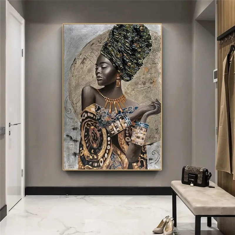 Abstract Art Black African Women Painting On Canvas Posters And Prints Picture Art