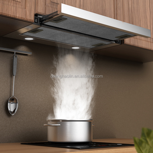 <span class=keywords><strong>Hotte</strong></span> <span class=keywords><strong>aspirante</strong></span> encastrable rétractable de 600 mm avec double moteur et filtre à charbon, en acier inoxydable, gain de place - Product Image 5