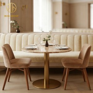 Conjunto <span class=keywords><strong>de</strong></span> Muebles Modernos <span class=keywords><strong>de</strong></span> Estilo Francés Crema, Mesa y Sillas <span class=keywords><strong>de</strong></span> Madera con Tapicería <span class=keywords><strong>de</strong></span> Piedra Sinterizada <span class=keywords><strong>para</strong></span> Cafetería o Restaurante - Product Image 2