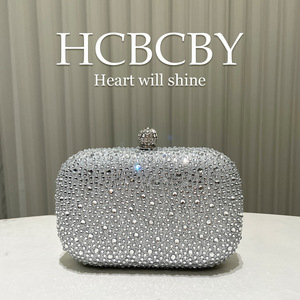 New Arrival Ladies Elegant <strong>Silver</strong> Evening Bag Rhinestones Embellished Polyester Shoulder <strong>Clutch</strong> for Parties - Product Image 6