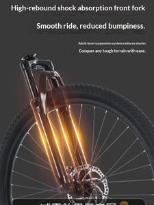 Vélo de montagne pour adultes, <span class=keywords><strong>27</strong></span> vitesses, frein à disque, cadre en acier à haute teneur en carbone de 24 <span class=keywords><strong>pouces</strong></span>, fourche à ressort, vélo de randonnée pour hommes, femmes, étudiants, déplacements quotidiens - Product Image 5