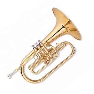 SEASOUND OEM Marching Instrument <span class=keywords><strong>Mellophone</strong></span> JYMML635 Laiton de haute qualité avec finition laquée or et clé F élégante - Product Image 3