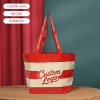 Sac de shopping en PP tissé laminé recyclé et réutilisable avec logo personnalisé, poignée doublement brodée, idéal pour les boutiques de détail et les cadeaux