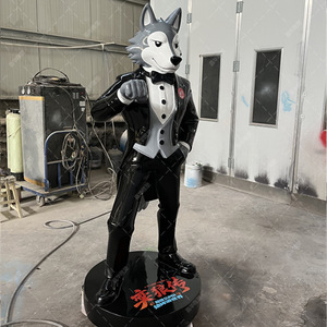 Sculpture de loup-garou en fibre de verre, faite à la main, pour l'extérieur, à poser au sol, statues décoratives - Product Image 4