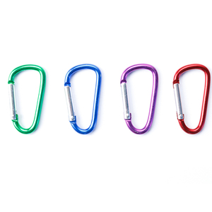 Promotional Custom Logo 47*4 mm Muliti-colored Aluminum Alloy D Shape Carabiner