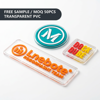 Écussons en silicone transparent 3D personnalisés avec logo en relief, étiquettes en TPU souple, patchs amusants en PVC souple à coudre sur les vêtements